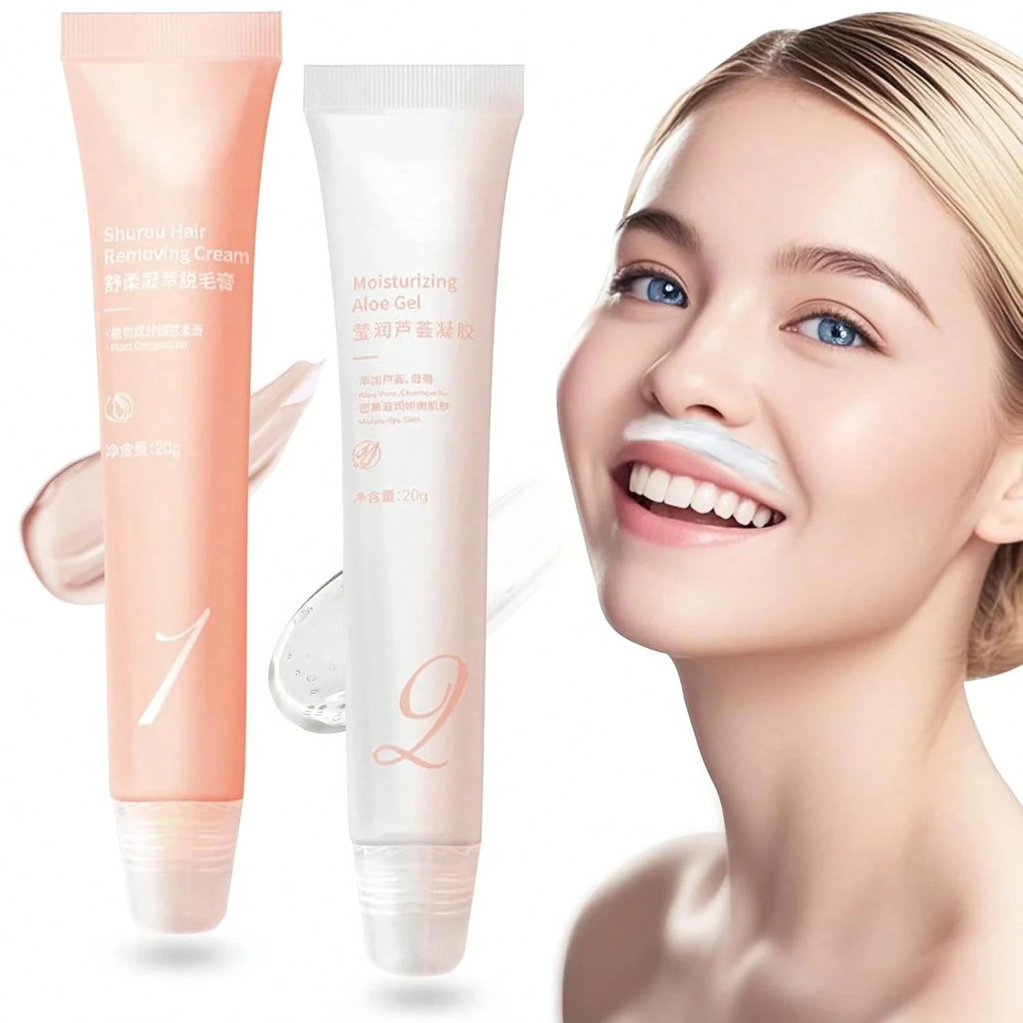 Crème dépilatoire douce pour le duvet du visage